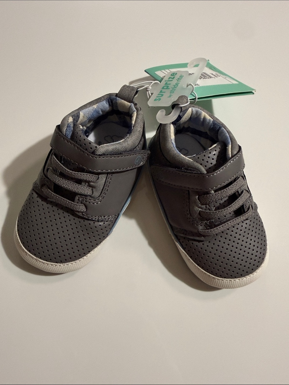 Surprize Stride Rite Baby Toddler Boys Booties Shoes Sz 6-12M Ben Sneaker